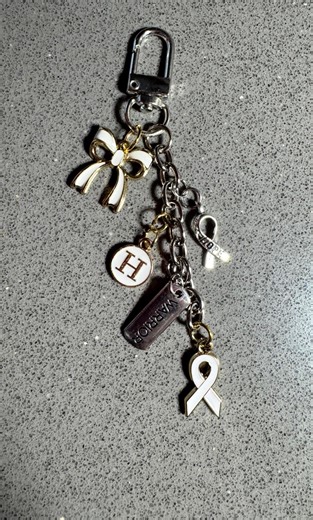 Personalized Cancer Ribbon Keychain: Warrior Hope Initial Bow Charm Accessory - Etsy