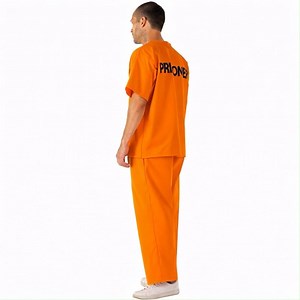 Watch Prisoner Costume Jumpsuit Adult Men Orange Prison Uniform on Amazon Live