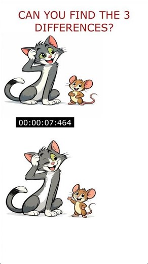 Cat & Mouse Escape: Can You Spot 3 Differences? 🐱 🐭 #Shorts #SpotIt