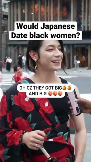 Would Japanese men date black women?Full video on my chan! #shorts #datinginjapan #streetinterview