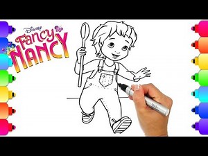 Learn How to Draw JoJo from Disney's Hit New Show Fancy Nancy | Fancy Nancy Coloring Pages for Kids