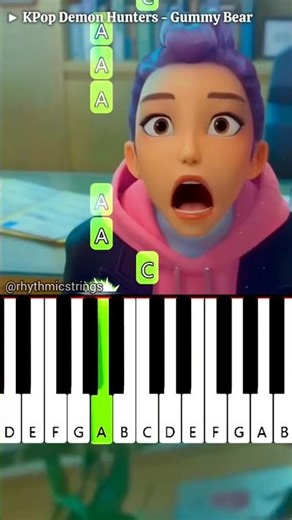 KPop Demon Hunters - Gummy Bear | Easy Piano Tutorial #shorts #kpop