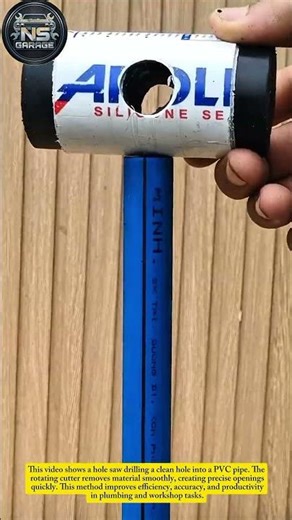 Hole Saw Drilling PVC Pipe | Clean & Fast Pipe Cutting Technique#tricks #shorts #usa