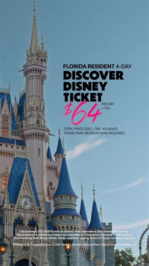 From New Year's 🎆 to Spring Break 🕶️ and every moment in between—celebrate with a Florida Resident Discover Disney Ticket. | Walt Disney World