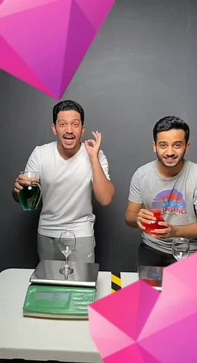 Liquid Reaction Experiment with Colorful Glasses