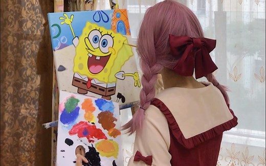 丙烯画｜海绵宝宝 手绘