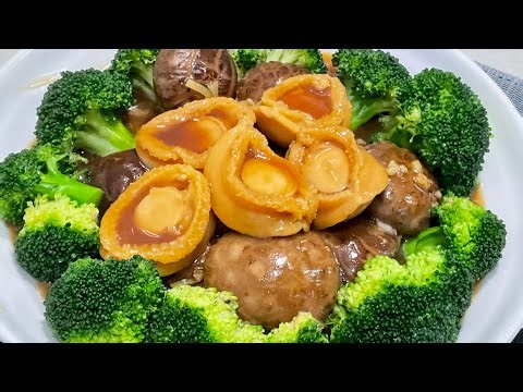 CNY super auspicious-All time favourite combo abalone, brocolli & mushrooms | Super easy!