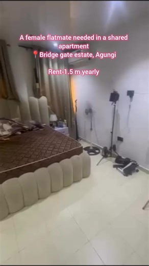 A female flatmate needed in a shared apartment 📍Bridge gate estate, Agungi Rent-1.5 m yearly Service charge 180k Ref:105292 Simply tap 'Search by Ref' by the search box and enter the ref number to view the property on our platform. Please visit ulospacesco.com or send a dm for more info. #ulospaces #lekki #apartmentsilekki #apartmenthunting