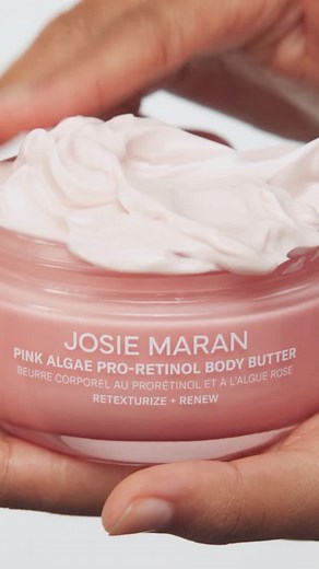 The L-O-V-E for our Pink Algae Pro-Retinol Body Butter is unmatched 🥰 “Not only does it leave my skin super moisturized and glowing, but it noticeably reduces sun/dark spots! I would highly recommend this to everyone!!” —Laine T Find it at @sephora @sephoracanada 🩷 | Josie Maran