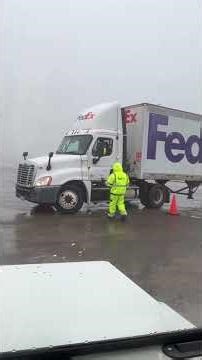Setting up for a 45 parking maneuver #buffalo #cdl #femaletrucker #manual