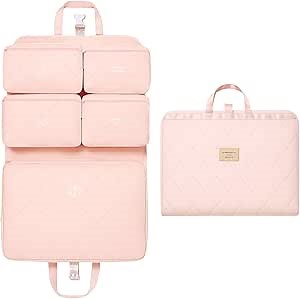 Hanging Packing Cube, Foldable Travel Organizer, Waterproof, Machine Washable, Fits 20" Carry-on, Expandable Packing Cube for Suitcase or Backpack (Pink)