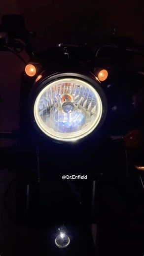 Original head lamp with LED #royalenfield #bullet350 #automobile #modified #mechanic #shortsviral ￼