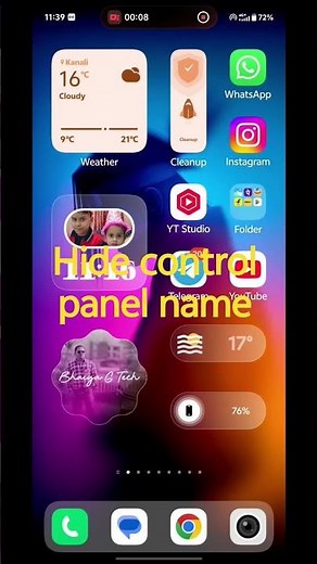 how to hide control panel name, Origin OS Unique features