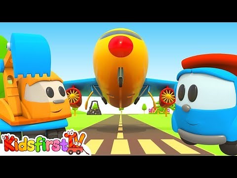 Leo the Truck English & a Plane for Kids. An Airplane Cartoon