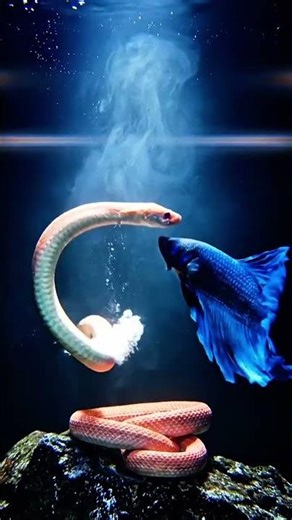 Craziest Aquarium Scene Ever! betafish vs Python!” #betafish