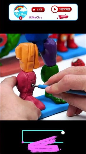 Making Robot Superhero Spider-man x Captain America x Hulk x Ironman Fusion with Polymer Clay #Short