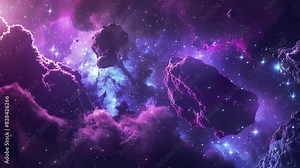 National Asteroid Day concept. Asteroids in the solar system. Beautiful and amazing asteroid field. Asteroid belt in space realism. Beautiful space. Space Background. Galaxy Space. 4K Videos