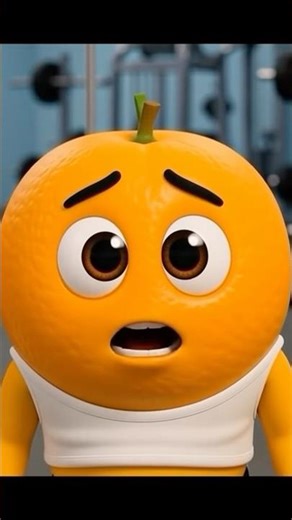 Too Round to Strong!Orange’s Gym Glow-Up🍊🏋️‍♂️ #shorts #youtubeshorts #fruits #gym #animatedshorts