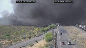 Massive fire burns in Tucson near I-10 and Valencia Road