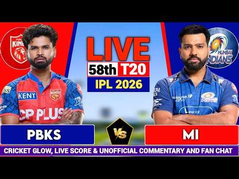 🔴Mumbai vs Punjab, IPL 2026 Live Commentary 58th t20 | MI vs PBKS | Live Cricket Score