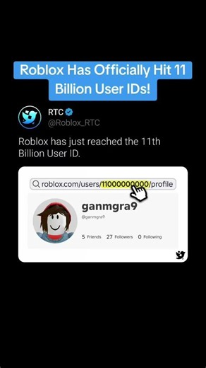 Roblox Has Officially Hit 11 Billion User IDs! #roblox