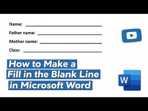 How to make a fill in the blank line in word || BACK-SPACE