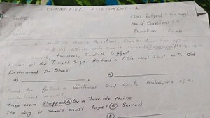 FORMATIVE ASSESSMENT - 1CODE:Class- Subject: 6- EnglishNo. o... | Filo