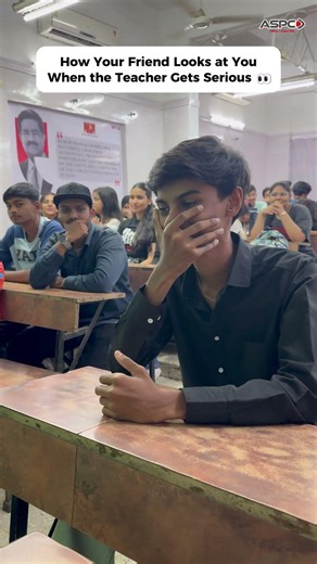 How Your Friend Looks at You When the Teacher Gets Serious😂