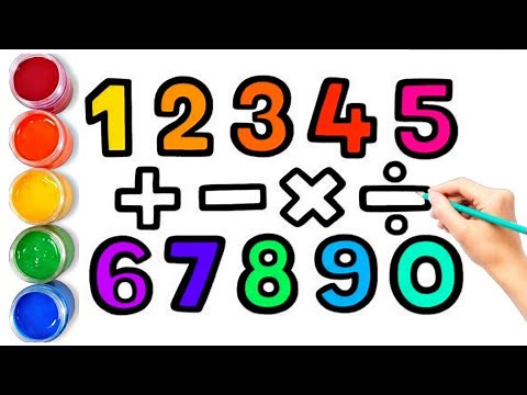 How to draw easy number drawing and math symbols step by step