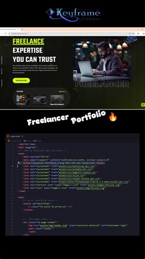 Modern Freelancer Portfolio Website 🔥 #freelancer #shorts