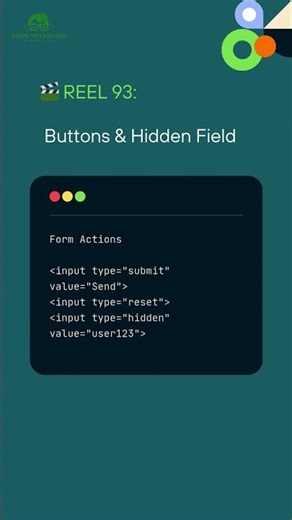 HTML BUTTONS & HIDDEN FIELD #music #shorts
