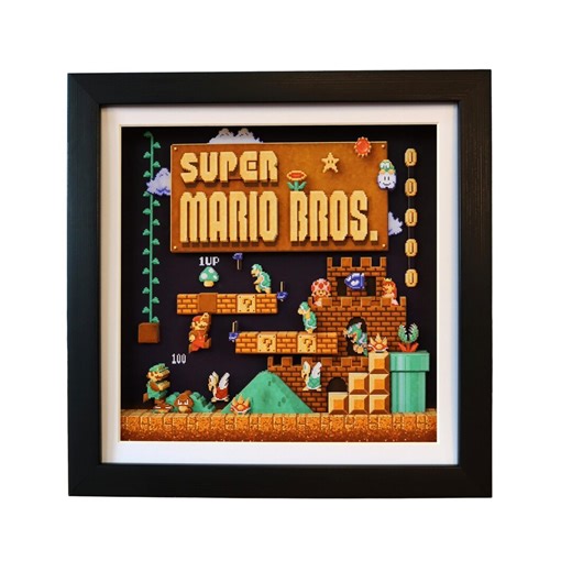 Super Mario Bros 3D Shadow Box Frame Retro Game Wall Art Nintendo Gaming Room Decor - Etsy