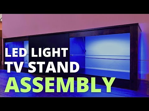 Bestier 70" Led TV Stand for 75" TV Large Entertainment Center Assembly | Brandenburg LED TV Stand