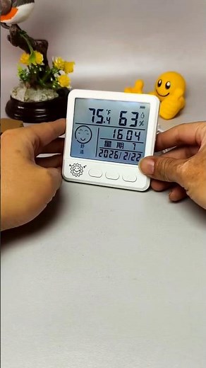 Digital Indoor Hygrometer Thermometer with Time Display 🌐 #digitalclock #timedisplay #alarmclock
