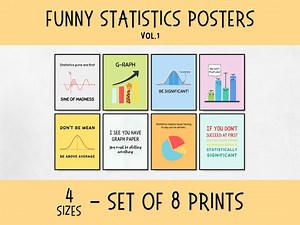 Funny Statistics Posters for Math Classroom Decor, Middle School & High School Math Decor, Math Teacher Gifts, Homeschool Math Decor - Etsy
