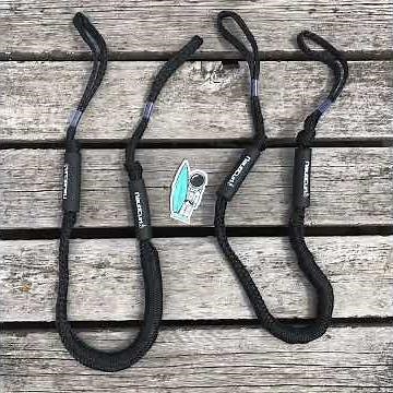 Bungee Dock Lines protect your boat from harsh jerking and pulling. NautiCurl Bungee Ropes.