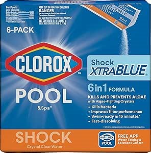 Clorox Pool&Spa 33506CLX Pool Shock XtraBlue (6 1-lb Bags), 6 Pack, White
