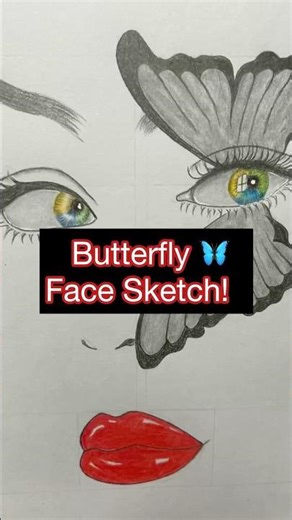 Creative Butterfly Face Pencil Sketch ✍️ #pencilsketch #shorts