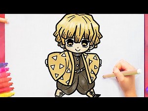 How to draw Zenitsu Agatsuma Demon Slayer