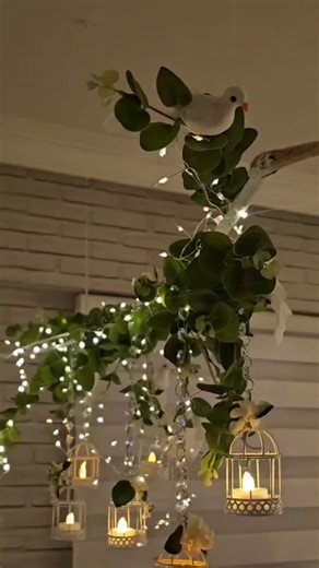 aura decor | ‎✨️🌙🕊 من غصن شجرة اسهل واجمل تعليقة🪵 شنو رأيكم حبايبي 🫶🏼 DIY ceiling hanging decor for ramadan tablesetting . . .#hacks #decor #diys‎ | Instagram