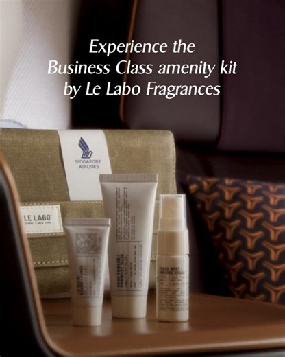 39M views · 12K reactions | It’s the little things that make a journey memorable. Relax on board with our new amenity kit by Le Labo Fragrances, filled with simple comforts for a restful flight. Available in Business Class on flights longer than six hours from 24 December 2024. Learn more at bit.ly/SK-Le-Labo. | Singapore Airlines | Facebook