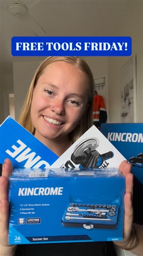 Robyn | Apprentice Diesel Fitter🛠️ on Instagram: "FREE TOOL FRIDAY – QLD 🛠️🇦🇺 Friday 30 Jan Free Kincrome tools + backing the tradies 👊 One thing I love about Kincrome is they’re a family-owned Aussie business that loves to gives back to the people who use their tools 🙌 💬 Comment your favourite Kincrome tools + what you use them for 📩 DM me where you’re located 👀 Follow me + @kincrome to see where Free Tool Friday hits next You never know, it could be you😉 #kincromeftf #kincrome #aussi