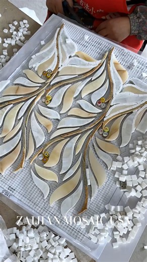 Delicate Craftsmanship Piece by Piece ✨ Luxury Marble Mosaic