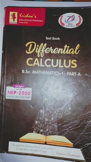 Differential Calculus Complete Book Explanation | B.Sc Mathematics 1st Semester NEP 2020 |