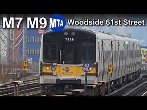 NYC MTA LIRR M7 M9 Train Action At Woodside 61st Street