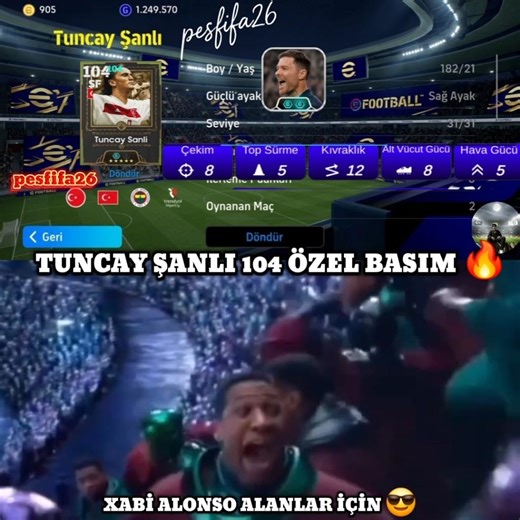Tuncay Şanlı 104 Özel Basım 🥱 #pesmobileبيس #efootball #fifa #keşfetbeniöneçıkar #efootball2026