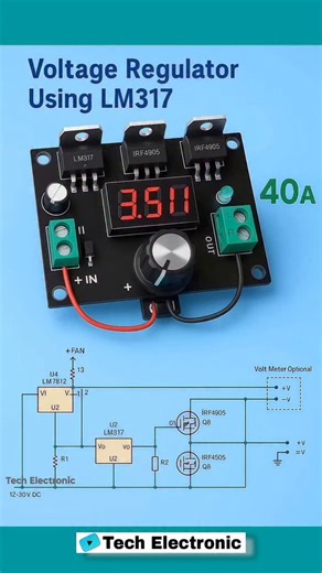 TechElectronic Bhai | LM317 se Voltage Regulator Kaise Banaye 🔌⚡ | Adjustable DC Power Supply Circuit | Easy Electronics Trick 😲#video #like4like #reels #like... | Instagram