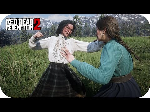 Mary Linton vs Charlotte Balfour Ladies Fight Red Dead Redemption 2 NPC Fight