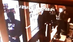 Authorities looking for four armed robbers who hit next-door restaurants