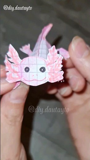 paper axolotl /ajolote #tutorial #diy #handmade #papercraft